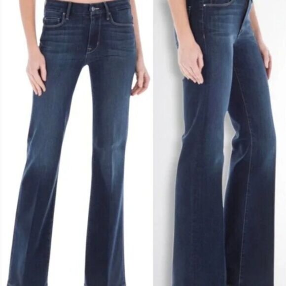 FIDELITY | Octavia Mid Rise Trousers Flare Leg Jeans Jett Rinse Sz 29 - Picture 1 of 12